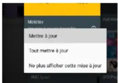 Molotov Mettre à jour Tout mettre à jour Ne plus afficher cette mise à jour
