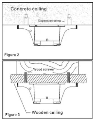 V-TAC VT-6552-3 - screw head > round washer > spring washer > mounting bracket > ceiling. - 1