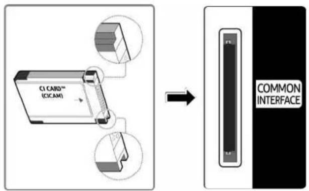 SAMSUNG TQ65Q67DAU - Connexion de la « carte CI ou CI+ » via la fente de l'COMMON INTERFACE - 1