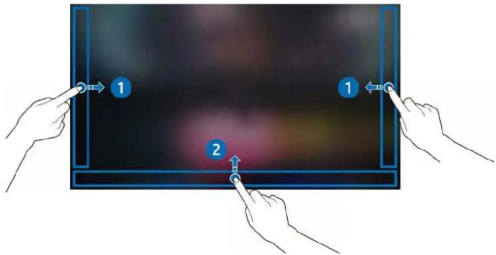 SAMSUNG S32DM801UM - Utilisation des gestes de balayage depuis les bords - 1