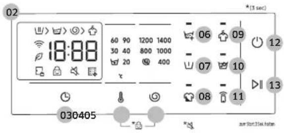 SAMSUNG WD90DG5B15BE - Bedienfeld - 2