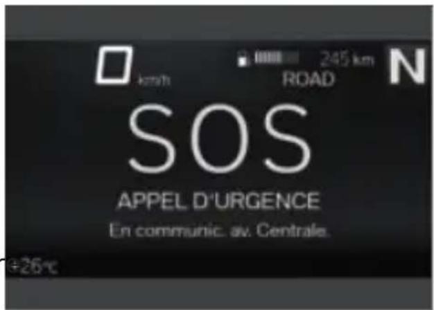 km/h 245 km ROAD N SOS APPEL D'URGENCE En communic. av. Centrale. +26°C
