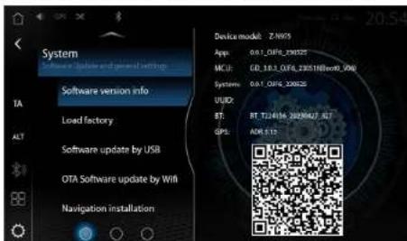 ZENEC Z-N975 - VERSION DU LOGICIEL - 1