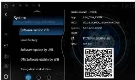 ZENEC Z-N976 - VERSION DU LOGICIEL - 1