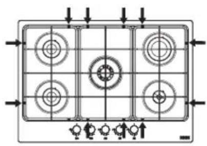 FRANKE FHMA 755 4G DC MB C - Position correcte des grilles - 2