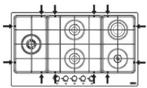 FRANKE FHMA 755 4G DC MB C - Correct position of the grids - 3
