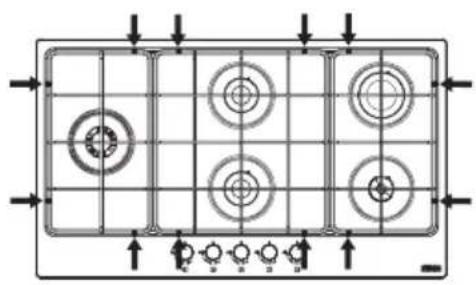 FRANKE FHMA 755 4G DC MB C - Position correcte des grilles - 3