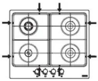 FRANKE FHSM 905 4G DCL C OA - Position correcte des grilles - 1