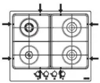 FRANKE FHSM 905 4G DCL C OA - Korrekte Position der Gitter - 1
