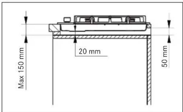 FRANKE FHSM 905 4G DCL C OA - MINIMUM DIMENSIONS (MM) - 3