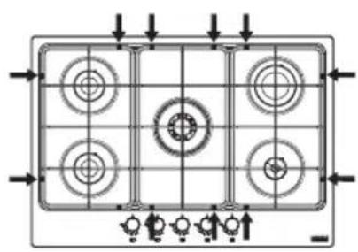 FRANKE FHSM 905 4G DCL C OA - Correct position of the grids - 2