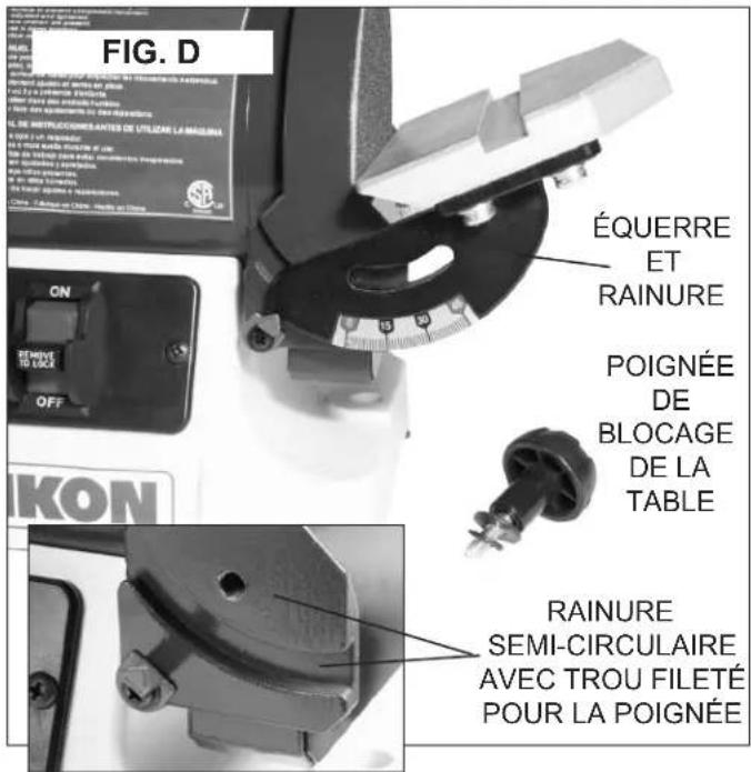RIKON 50-1305 - AJUSTEMENTS DE LA TABLE DE LA BANDE - 2