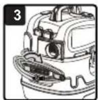 Vacmaster Professional VFB511H 0201 - WARNING: ALWAYS DISCONNECT THE PLUG FROM THE POWER OUTLET BEFORE REMOVING THE POWERHEAD FROM COLLECTION TANK. - 3