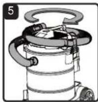 Vacmaster Professional VJE1412SW 0202 - IMPORTANT! Clean or change the cartridge filter regularly for best performance. ALWAYS USE THE CARTRIDGE FILTER FOR DRY VACUUMING. If the machine is used without the cartridge filter, the motor will burn out and the warranty will be voided. Always keep spare filters on hand. - 1