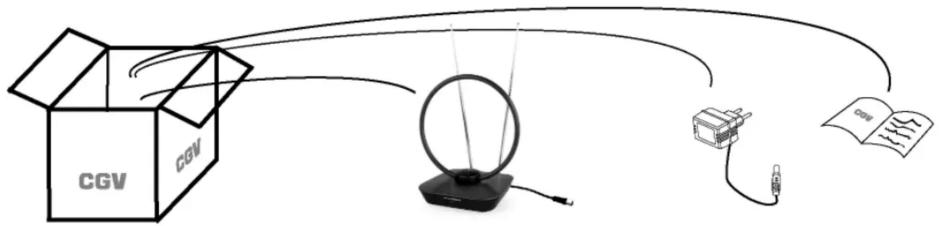 +5V Antenne ! OU ANT IN OUTPUT DC5V INTENNE ALIMENTÉE PAR LA TV / L'ADAPTATEUR TNT \ Dans ce cas, vérifiez que la TV / l'adaptateur TNT ossède bien la fonction "+5V Antenne" et activez-la.