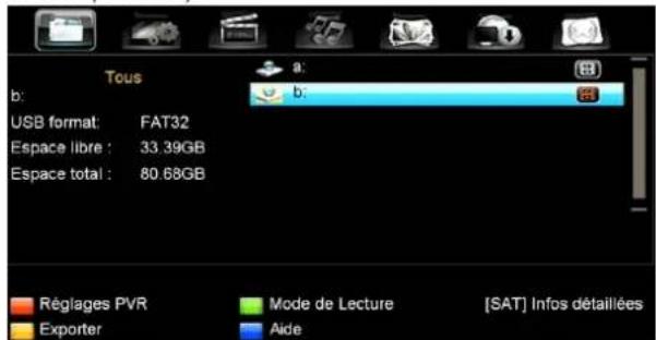CGV Premio Easyone HD4 - Connecter et configurer un support USB pour les enregistrements et le "Timeshift" - 3