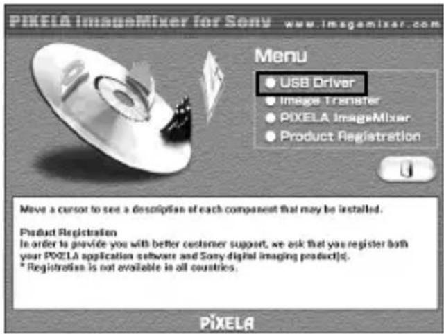 SONY DSR-PD150P - Click "USB Driver" on the screen. - 1
