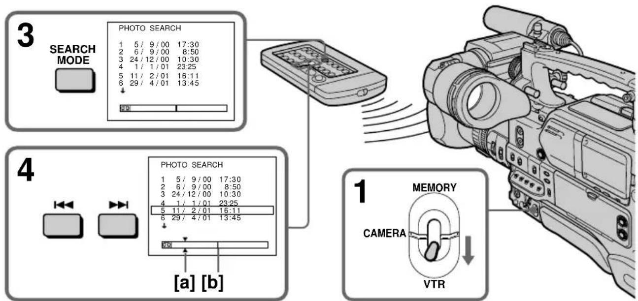 SONY DSR-250P - Recherche d'une photo en utilisant la mémoire de cassette - 1