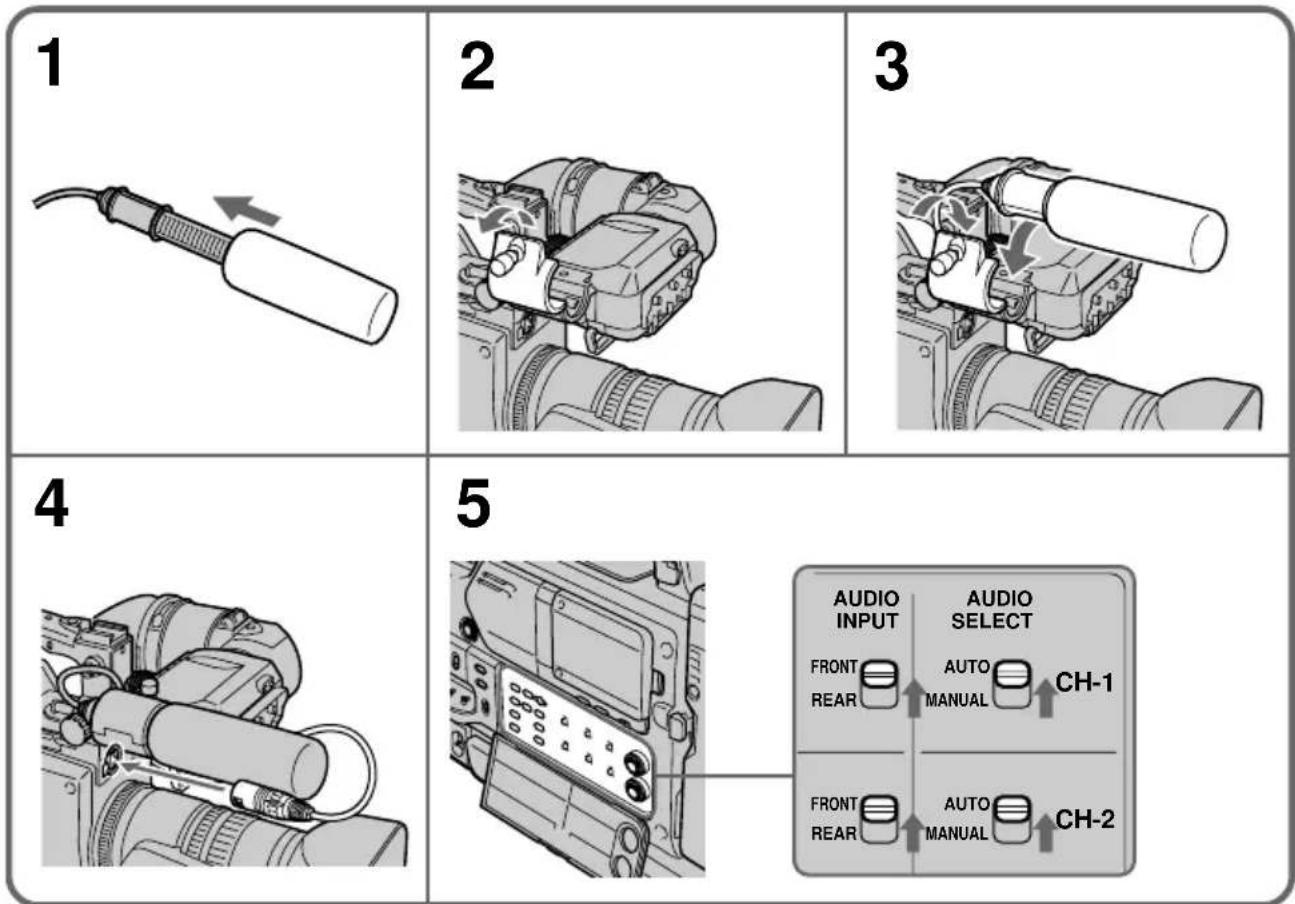 SONY DSR-250P - Etape 1 Installation du microphone - 1