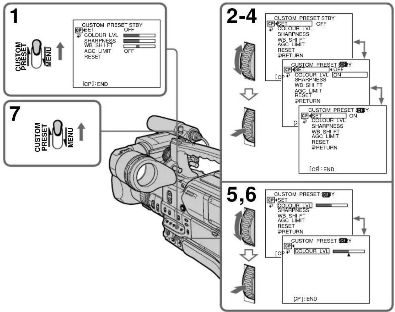 SONY DSR-250P - Présélection de la qualité de l'image - présélection personnalisée - 1