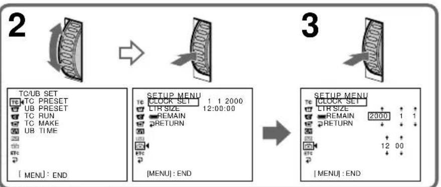 SONY DSR-250P - Réinitialisation de la date et de l'heure - 2