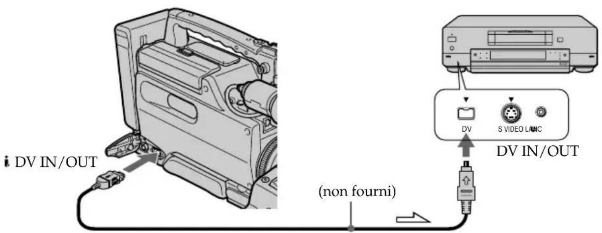 DV IN/OUT (non fourni) DV S VIDEO LANC DV IN/OUT
