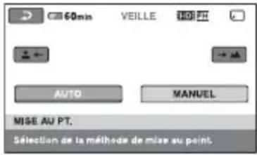 60min VEILLE 100 PH AUTO MANUEL MISE AU PT. Sélection de la méthode de mise au point.