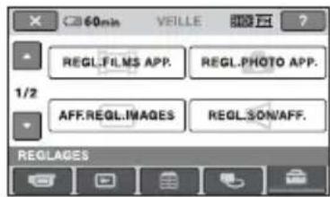 60min VEILLE REGL.FILMS APP. REGL.PHOTO APP. 1/2 AFF.REGL.IMAGES REGL.SOVAFF. REGLAGES