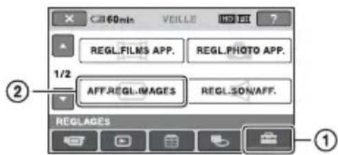 REGL FILMS APP. REGL PHOTO APP. 1/2 AFF REGL IMAGES REGL SON/AFF. REGLAGES