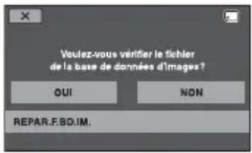 Voulez-vous vérifier le fichier de la base de données d'images? OUI NON REPAR.F.BD.IM.
