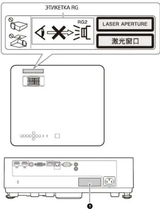 SONY VPL-CXZ10 - Расположение информации на наклейках - 1