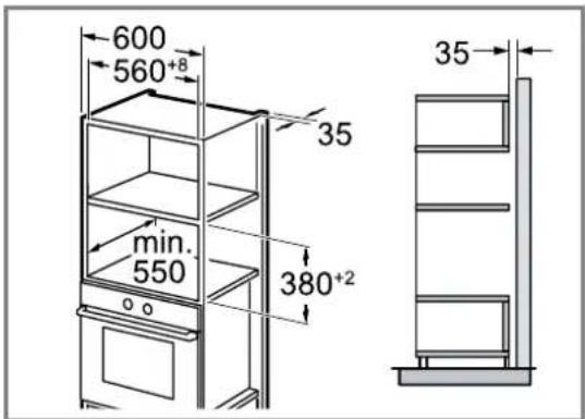 SIEMENS BF555LMB1 - Misure d'incasso nel mobile a colonna - 1