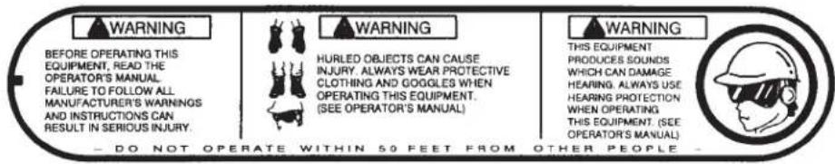 Maruyama E23 - Safety and Instruction Decals - 2