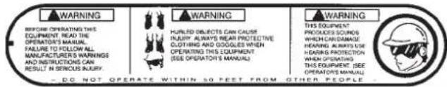 Maruyama E300S - Safety and Instruction Decals - 2