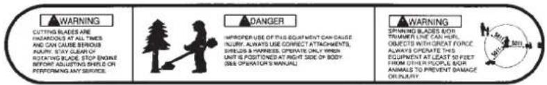 Maruyama E300S - Safety and Instruction Decals - 3