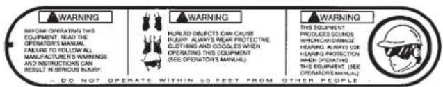 Maruyama E300S - Étiquettes de sécurité et instructions - 2
