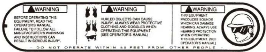Maruyama E30S - Safety and Instruction Decals - 2