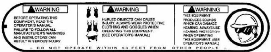 Maruyama P23 - Safety and Instruction Decals - 1