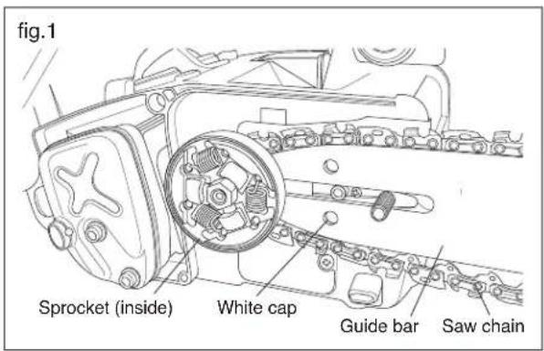 Maruyama MCV31R - MOUNTING THE GUIDE BAR AND CHAIN - 1