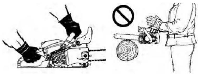 Maruyama MCV31T - HOLDING THE SAW - 1