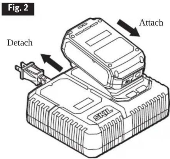 SKIL PWR CORE 20 - How to Charge the Battery Pack - 1