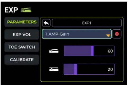Mooer GE200 Pro Li - Mapping des paramètres d'expression - 3