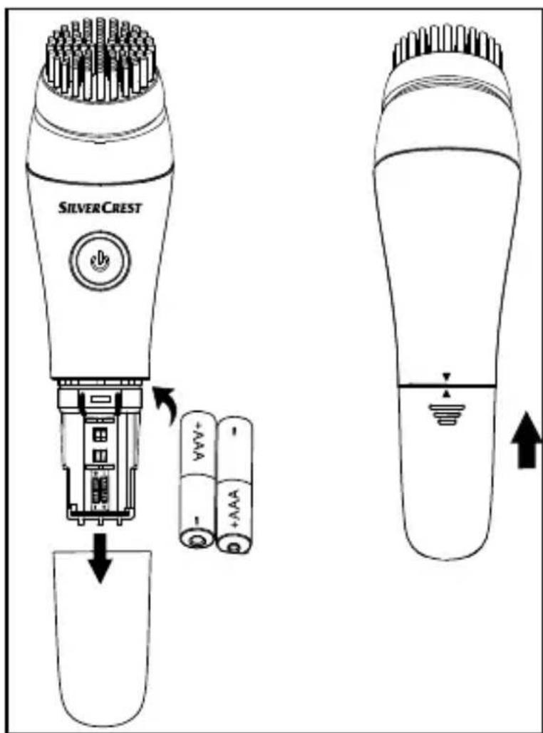 SILVERCREST SGRB 3 B3 - Changer/insérer les piles/batteries - 1