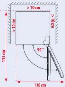 >10 cm >10 cm >10 cm 90° 113 cm 110 cm