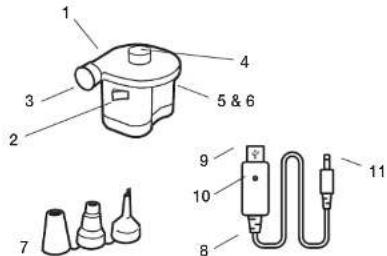 Active Era AE-AB-D05-PE - Rechargeable Air Pump Parts - 1