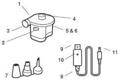 Active Era AB-K3 - Rechargeable Air Pump Parts - 1