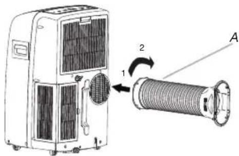 WHIRLPOOL PACB12HP - Anbringen des Abluftschlauchs und des Adapters - 2