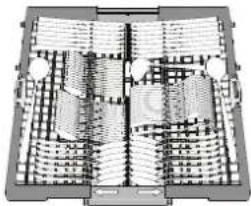 WHIRLPOOL WH7IPA15BM6L0 - As facas e os outros utensílos apiados tem de ser colocados com as láminas voltadas para boaixo. - 1
