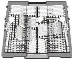 WHIRLPOOL WH7IPA15BM6L0 - Knives and other utensils with sharp edges must be positioned with the blades facing downwards. - 1