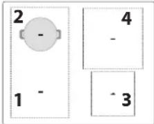 WHIRLPOOL WL B4265 BF/IXL - SUITABLE SIZE OF PAN/POT BASE FOR THE DIFFERENT COOKING ZONES - 1